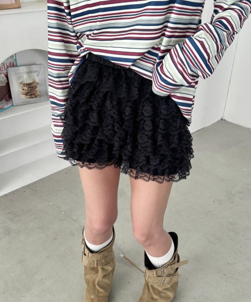 SOLLON.（ソルロン）の「シュシュフリルショートパンツ（その他パンツ・レディース・レオパード/ブラック系その他/ホワイト/ブラック/ホワイト系その他・FREE）」の11枚目の写真