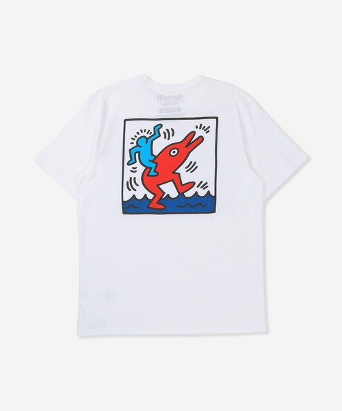Hurley (ハーレー)の「【Hurley:ハーレー】キース・ヘリング ドルフィンライド ショートスリーブ Tシャツ バックプリント KH DOLPHIN RIDE SS(Tシャツ/カットソー・メンズ・ホワイト・LARGE/MEDIUM/SMALL/X-LARGE)」の2枚目の写真