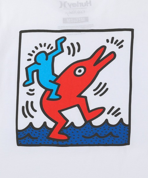 Hurley (ハーレー)の「【Hurley:ハーレー】キース・ヘリング ドルフィンライド ショートスリーブ Tシャツ バックプリント KH DOLPHIN RIDE SS(Tシャツ/カットソー・メンズ・ホワイト・LARGE/MEDIUM/SMALL/X-LARGE)」の4枚目の写真