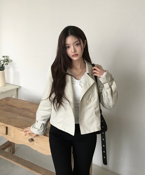 almo(アルモ)の「【LAMPOON】ショートトレンチコート(トレンチコート・レディース・ホワイト/アイボリー・MEDIUM/SMALL)」の15枚目の写真