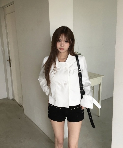 almo(アルモ)の「【LAMPOON】ショートトレンチコート(トレンチコート・レディース・ホワイト/アイボリー・MEDIUM/SMALL)」の16枚目の写真