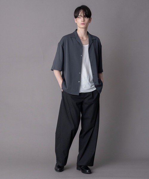 BROWNY/【26年春夏新作】クレープオープンカラーシャツ（シャツ