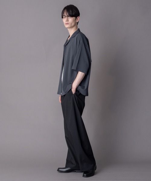 BROWNY(ブラウニー)の「BROWNY/【26年春夏新作】クレープオープンカラーシャツ(シャツ/ブラウス・メンズ・チャコール/グレー・LARGE/MEDIUM)」の17枚目の写真