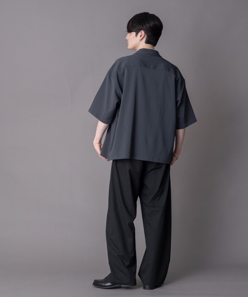 BROWNY(ブラウニー)の「BROWNY/【26年春夏新作】クレープオープンカラーシャツ(シャツ/ブラウス・メンズ・チャコール/グレー・LARGE/MEDIUM)」の18枚目の写真
