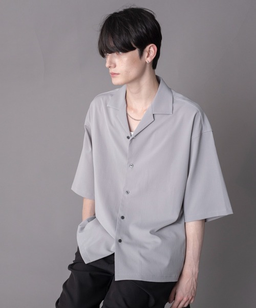 BROWNY(ブラウニー)の「BROWNY/【26年春夏新作】クレープオープンカラーシャツ(シャツ/ブラウス・メンズ・チャコール/グレー・LARGE/MEDIUM)」の11枚目の写真