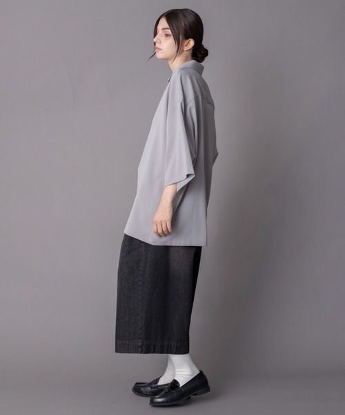 BROWNY(ブラウニー)の「BROWNY/【26年春夏新作】クレープオープンカラーシャツ(シャツ/ブラウス・メンズ・チャコール/グレー・LARGE/MEDIUM)」の9枚目の写真