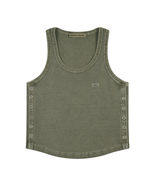 ORDINARY HOLIDAY（オーディナリー ホリデー）の「OPEN SIDE SLEEVELESS T-SHIRT [KHAKI]（Tシャツ/カットソー・レディース・その他・FREE）」の3枚目の写真