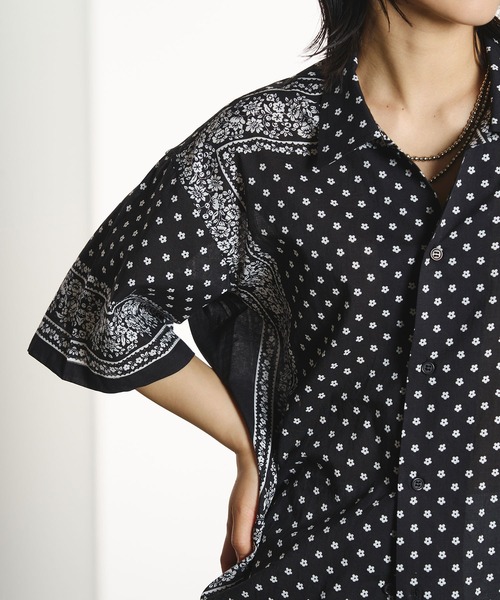 INDIA IS BEAUTIFUL（インディアイズビューティフル）の「【ROSE BUD別注】INDIA IS BEAUTIFUL/SHORT-SLEEVE PRINTED SHIRT（シャツ/ブラウス・レディース・ブラック/ブルー・ONE SIZE）」の10枚目の写真