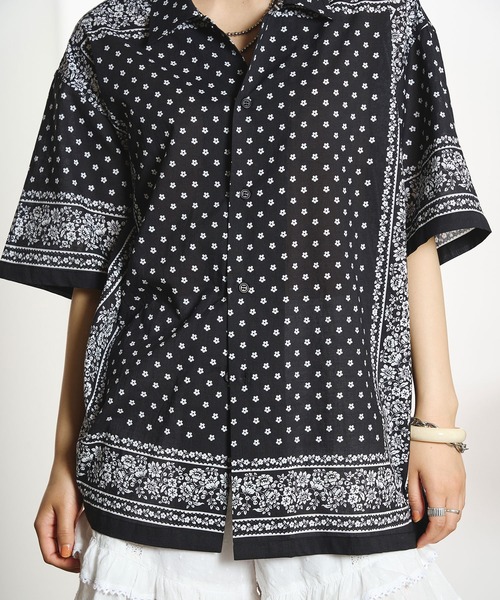 INDIA IS BEAUTIFUL（インディアイズビューティフル）の「【ROSE BUD別注】INDIA IS BEAUTIFUL/SHORT-SLEEVE PRINTED SHIRT（シャツ/ブラウス・レディース・ブラック/ブルー・ONE SIZE）」の11枚目の写真