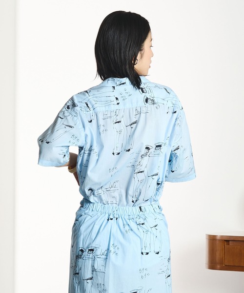 INDIA IS BEAUTIFUL（インディアイズビューティフル）の「【ROSE BUD別注】INDIA IS BEAUTIFUL/SHORT-SLEEVE PRINTED SHIRT（シャツ/ブラウス・レディース・ブラック/ブルー・ONE SIZE）」の17枚目の写真