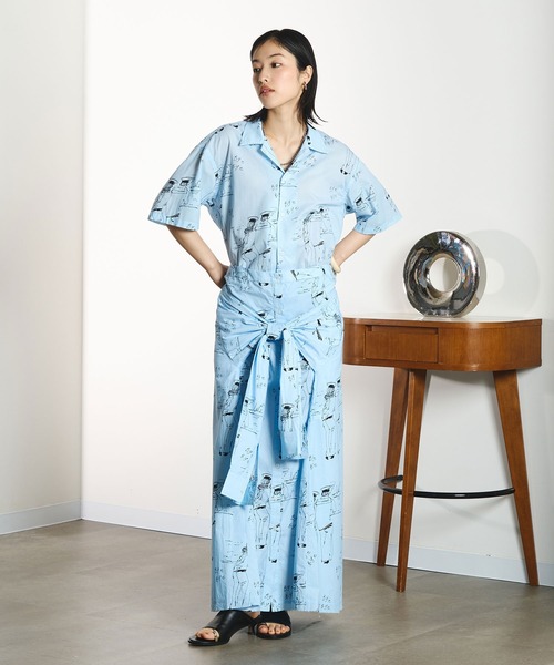 INDIA IS BEAUTIFUL（インディアイズビューティフル）の「【ROSE BUD別注】INDIA IS BEAUTIFUL/SHORT-SLEEVE PRINTED SHIRT（シャツ/ブラウス・レディース・ブラック/ブルー・ONE SIZE）」の18枚目の写真