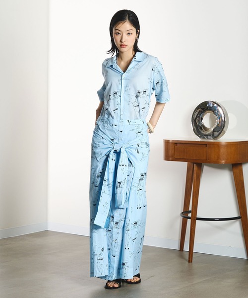 INDIA IS BEAUTIFUL（インディアイズビューティフル）の「【ROSE BUD別注】INDIA IS BEAUTIFUL/SHORT-SLEEVE PRINTED SHIRT（シャツ/ブラウス・レディース・ブラック/ブルー・ONE SIZE）」の19枚目の写真