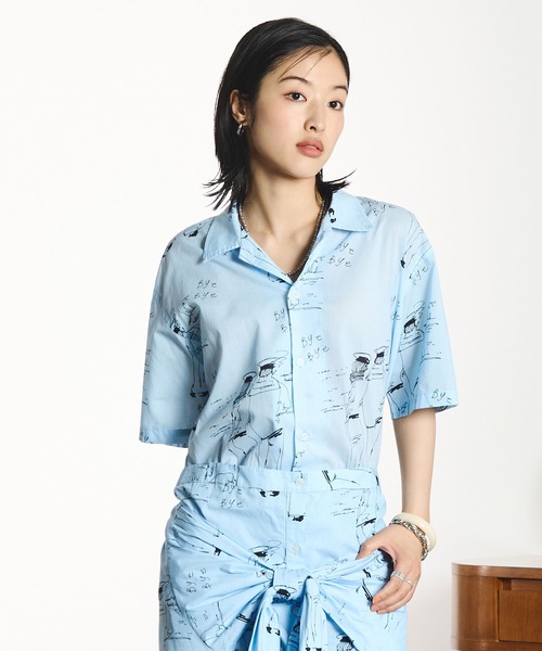 INDIA IS BEAUTIFUL（インディアイズビューティフル）の「【ROSE BUD別注】INDIA IS BEAUTIFUL/SHORT-SLEEVE PRINTED SHIRT（シャツ/ブラウス・レディース・ブラック/ブルー・ONE SIZE）」の15枚目の写真