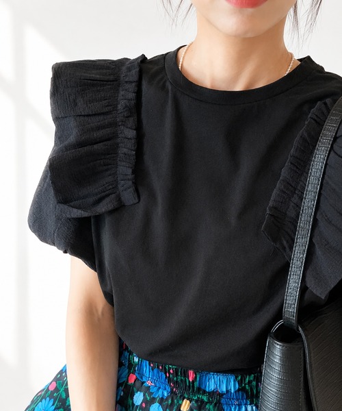 aimoha(アイモハ)の「パフスリーブTシャツ(Tシャツ/カットソー・レディース・ホワイト/ブラック・FREE)」の14枚目の写真