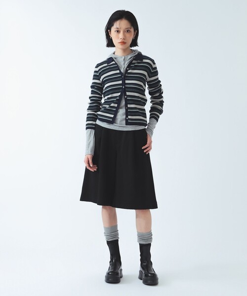 Ray BEAMS(レイビームス)の「マルチボーダー ポロ カーディガン(カーディガン/ボレロ・レディース・ネイビー/ワイン・ONE SIZE)」の7枚目の写真