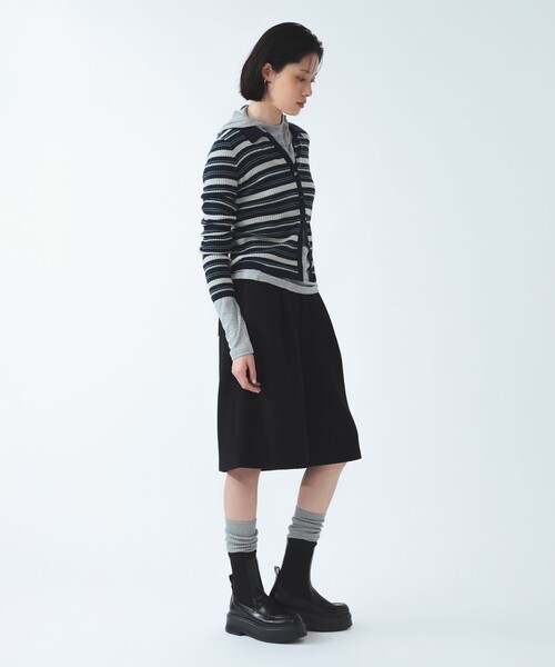 Ray BEAMS(レイビームス)の「マルチボーダー ポロ カーディガン(カーディガン/ボレロ・レディース・ネイビー/ワイン・ONE SIZE)」の8枚目の写真