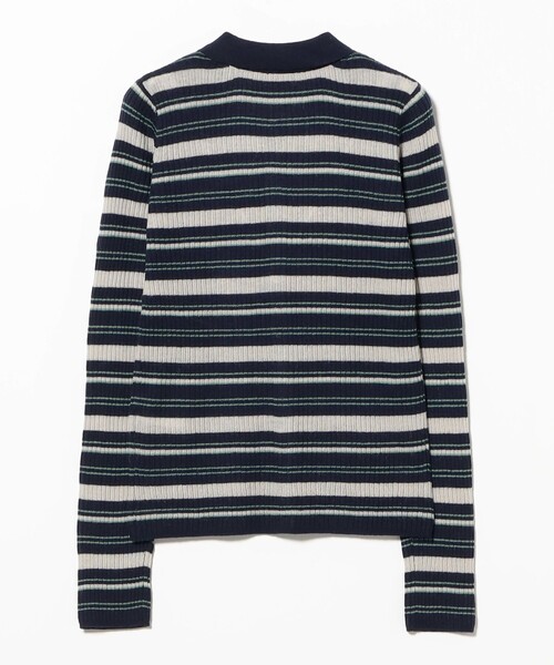 Ray BEAMS(レイビームス)の「マルチボーダー ポロ カーディガン(カーディガン/ボレロ・レディース・ネイビー/ワイン・ONE SIZE)」の14枚目の写真