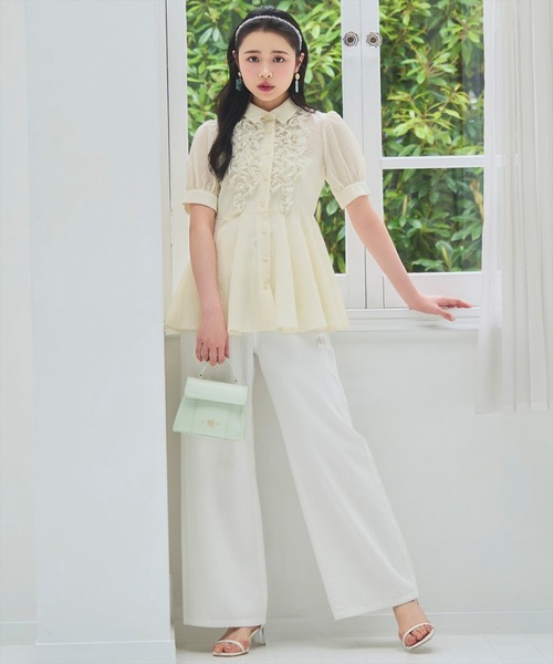 WILLSELECTION(ウィルセレクション)の「ダメージワイドデニムパンツ(その他パンツ・レディース・ブルー/オフホワイト・SMALL/MEDIUM)」の2枚目の写真