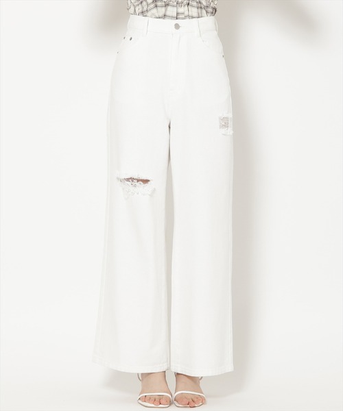 WILLSELECTION(ウィルセレクション)の「ダメージワイドデニムパンツ(その他パンツ・レディース・ブルー/オフホワイト・SMALL/MEDIUM)」の11枚目の写真