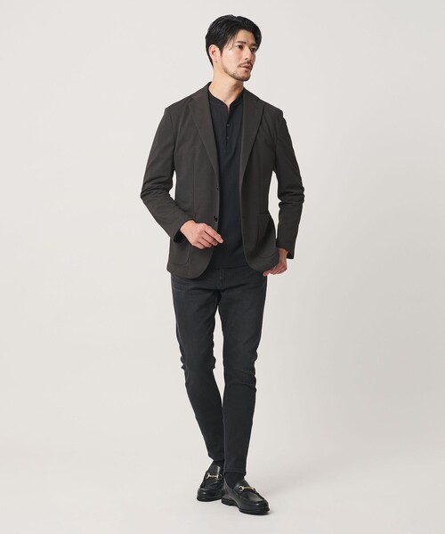 BEAUTY&YOUTH UNITED ARROWS(ビューティーアンドユースユナイテッドアローズ)の「【WEB限定 WARDROBE SMART】エアリーピケ ジャージ 2B ジャケット(テーラードジャケット・メンズ・ダークグレー/ネイビー・S/M/L/XL)」の4枚目の写真
