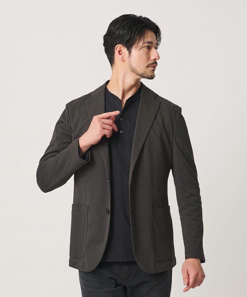BEAUTY&YOUTH UNITED ARROWS(ビューティーアンドユースユナイテッドアローズ)の「【WEB限定 WARDROBE SMART】エアリーピケ ジャージ 2B ジャケット(テーラードジャケット・メンズ・ダークグレー/ネイビー・S/M/L/XL)」の6枚目の写真