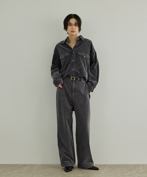 SALON adam et rope'(サロン アダム エ ロペ)の「フェードコーデュロイパンツ / セットアップ対応(その他パンツ・レディース・ピンク系その他2/チャコールグレー/ベージュ・M/S)」の20枚目の写真