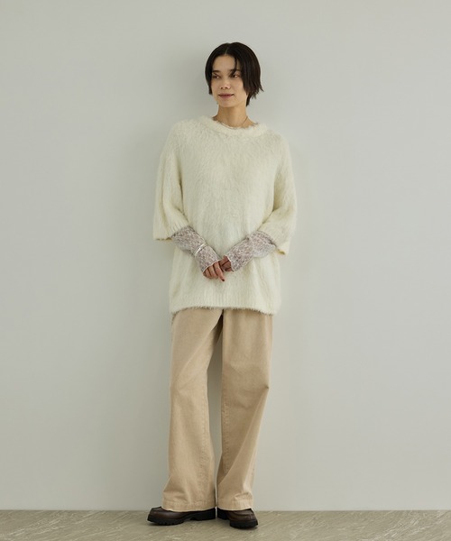 SALON adam et rope'(サロン アダム エ ロペ)の「フェードコーデュロイパンツ / セットアップ対応(その他パンツ・レディース・ピンク系その他2/チャコールグレー/ベージュ・M/S)」の14枚目の写真