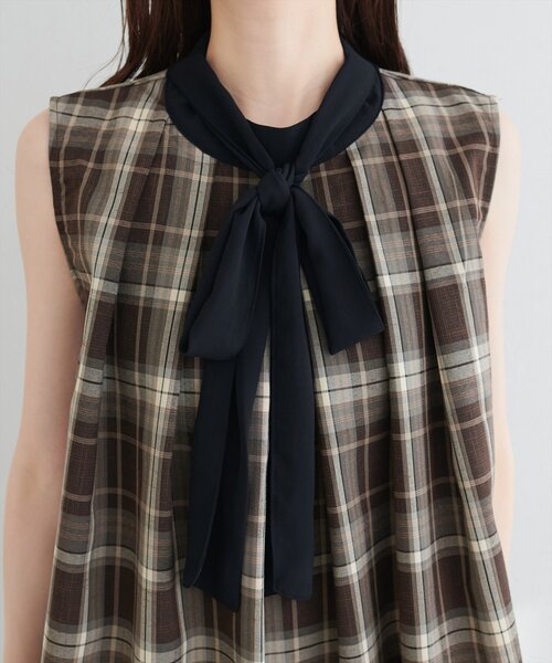 natural couture(ナチュラルクチュール)の「2WAYリボンチェックブラウス(シャツ/ブラウス・レディース・ベージュ/ピンク系その他/ブラウン・FREE)」の17枚目の写真