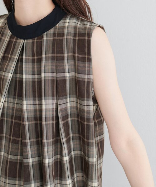natural couture(ナチュラルクチュール)の「2WAYリボンチェックブラウス(シャツ/ブラウス・レディース・ベージュ/ピンク系その他/ブラウン・FREE)」の19枚目の写真
