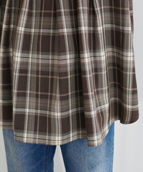 natural couture(ナチュラルクチュール)の「2WAYリボンチェックブラウス(シャツ/ブラウス・レディース・ベージュ/ピンク系その他/ブラウン・FREE)」の20枚目の写真