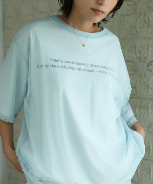Nulli(ヌリ)の「メッシュレイヤードTシャツ(Tシャツ/カットソー・レディース・オフホワイト/ブルー/ブラック・FREE)」の14枚目の写真