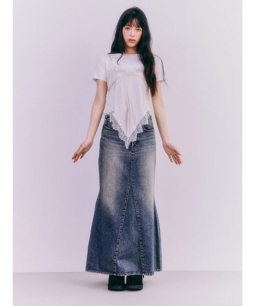 LILY BROWN（リリーブラウン）の「サテンキャミドッキングトップス（Tシャツ/カットソー・レディース・ピンク/ブラック/アイボリー・F）」の13枚目の写真