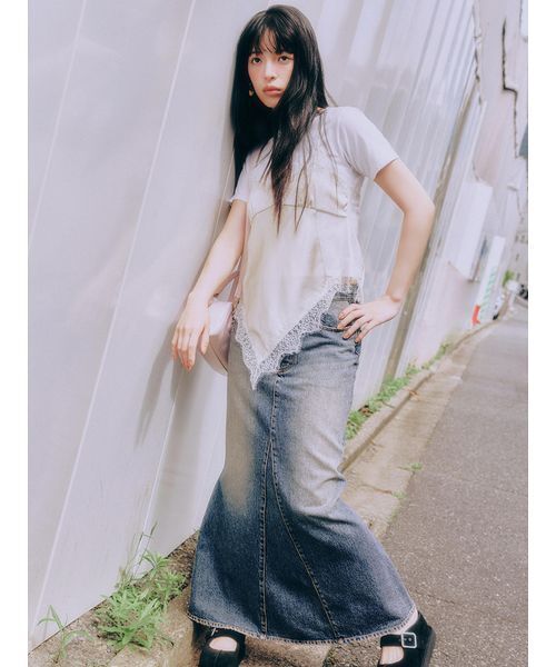 LILY BROWN（リリーブラウン）の「サテンキャミドッキングトップス（Tシャツ/カットソー・レディース・ピンク/ブラック/アイボリー・F）」の14枚目の写真