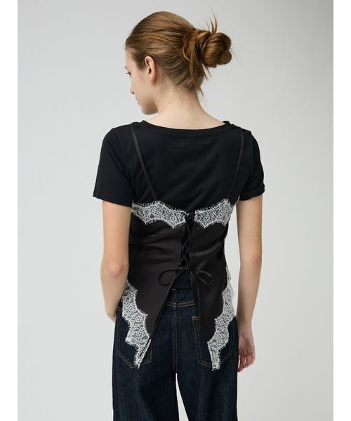 LILY BROWN（リリーブラウン）の「サテンキャミドッキングトップス（Tシャツ/カットソー・レディース・ピンク/ブラック/アイボリー・F）」の18枚目の写真