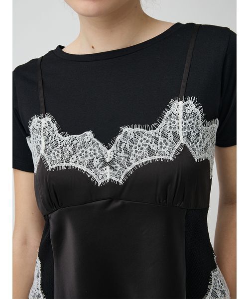 LILY BROWN（リリーブラウン）の「サテンキャミドッキングトップス（Tシャツ/カットソー・レディース・ピンク/ブラック/アイボリー・F）」の20枚目の写真