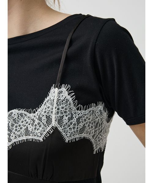 LILY BROWN（リリーブラウン）の「サテンキャミドッキングトップス（Tシャツ/カットソー・レディース・ピンク/ブラック/アイボリー・F）」の21枚目の写真