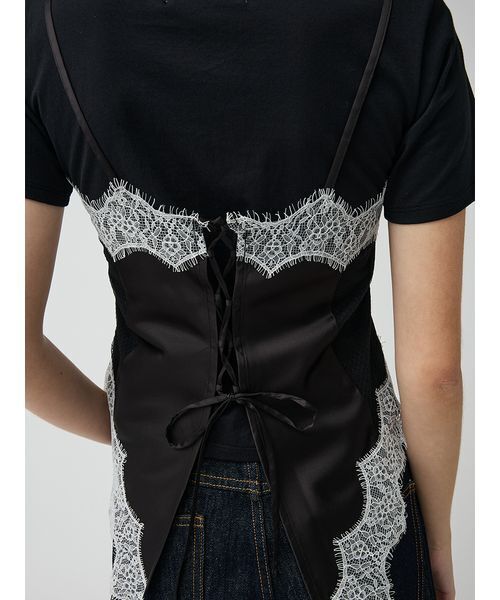 LILY BROWN（リリーブラウン）の「サテンキャミドッキングトップス（Tシャツ/カットソー・レディース・ピンク/ブラック/アイボリー・F）」の22枚目の写真