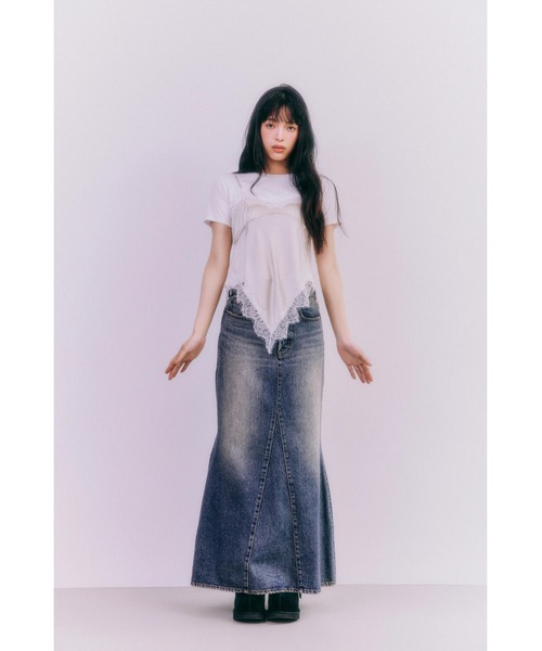 LILY BROWN（リリーブラウン）の「サテンキャミドッキングトップス（Tシャツ/カットソー・レディース・ピンク/ブラック/アイボリー・F）」の7枚目の写真