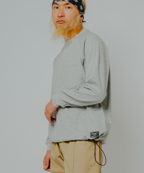 BIG MIKE(ビッグマイク)の「BIG MIKE ビッグマイク/26秋冬新作 ハニカムワッフル サングラスポケット 長袖Tシャツ 裾スピンドル ロンT //// 102638792(Tシャツ/カットソー・メンズ・杢グレー/オフホワイト/スミクロ・MEDIUM/X-LARGE/LARGE)」の3枚目の写真