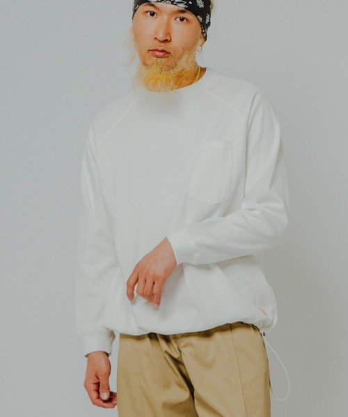 BIG MIKE(ビッグマイク)の「BIG MIKE ビッグマイク/26秋冬新作 ハニカムワッフル サングラスポケット 長袖Tシャツ 裾スピンドル ロンT //// 102638792(Tシャツ/カットソー・メンズ・杢グレー/オフホワイト/スミクロ・MEDIUM/X-LARGE/LARGE)」の2枚目の写真