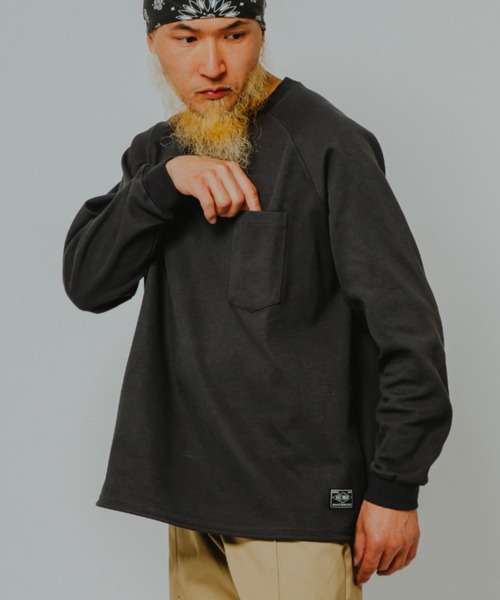 BIG MIKE(ビッグマイク)の「BIG MIKE ビッグマイク/26秋冬新作 ハニカムワッフル サングラスポケット 長袖Tシャツ 裾スピンドル ロンT //// 102638792(Tシャツ/カットソー・メンズ・杢グレー/オフホワイト/スミクロ・MEDIUM/X-LARGE/LARGE)」の1枚目の写真