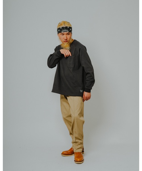 BIG MIKE(ビッグマイク)の「BIG MIKE ビッグマイク/26秋冬新作 ハニカムワッフル サングラスポケット 長袖Tシャツ 裾スピンドル ロンT //// 102638792(Tシャツ/カットソー・メンズ・杢グレー/オフホワイト/スミクロ・MEDIUM/X-LARGE/LARGE)」の8枚目の写真