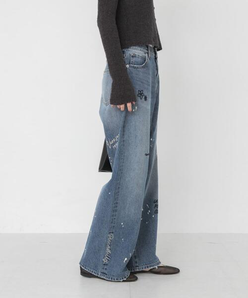PICCADILLY(ピカデリー)の「『別注』PICCADILLY×URBAN RESEARCH 刺繍デニムパンツ(デニムパンツ・レディース・グレー系その他/ライトインディゴブルー・40/38/36)」の6枚目の写真