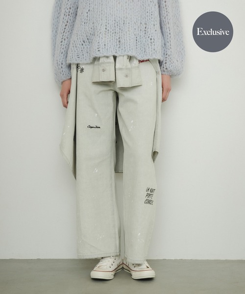 PICCADILLY(ピカデリー)の「『別注』PICCADILLY×URBAN RESEARCH 刺繍デニムパンツ(その他パンツ・レディース・グレー系その他/ライトインディゴブルー・40/38/36)」の2枚目の写真