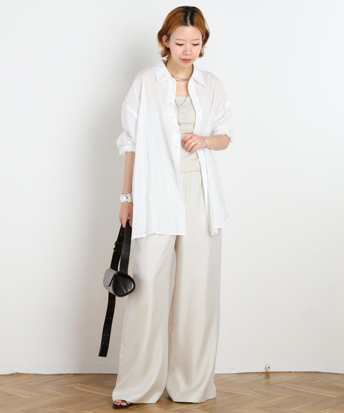 PROVOKE (プロヴォーク)の「【PROVOKE/プロヴォーク】別注Oversized light Shirt(シャツ/ブラウス・レディース・ブラック/ホワイト・36)」の3枚目の写真