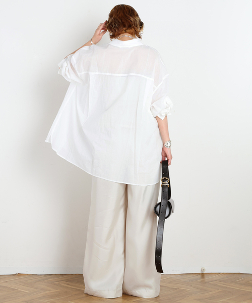 PROVOKE (プロヴォーク)の「【PROVOKE/プロヴォーク】別注Oversized light Shirt(シャツ/ブラウス・レディース・ブラック/ホワイト・36)」の5枚目の写真
