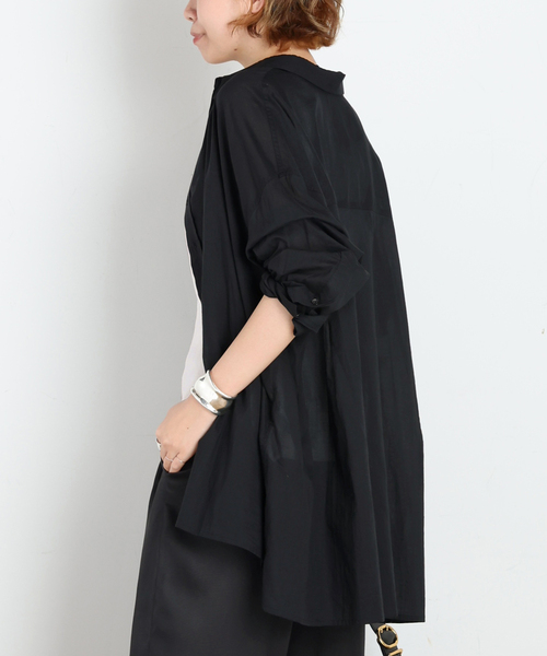 PROVOKE (プロヴォーク)の「【PROVOKE/プロヴォーク】別注Oversized light Shirt(シャツ/ブラウス・レディース・ブラック/ホワイト・36)」の6枚目の写真