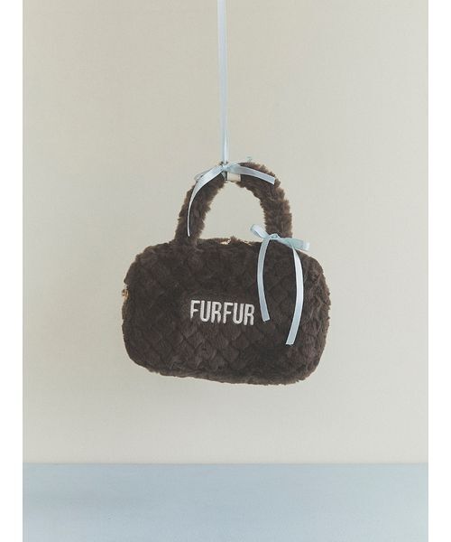 FURFUR（ファーファー）の「【USAGI ONLINE/ZOZOTOWN限定】エコファーキルティングスクエアボストンバッグ（ボストンバッグ・レディース・ブルー/ホワイト/ブラウン/ブラック/ライトベージュ・F）」の9枚目の写真