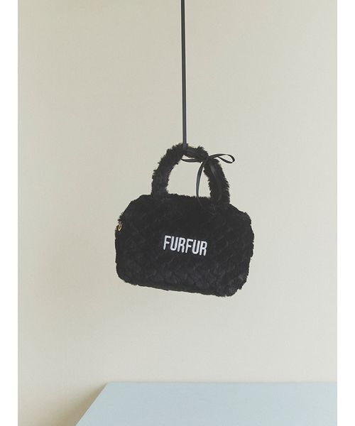 FURFUR（ファーファー）の「【USAGI ONLINE/ZOZOTOWN限定】エコファーキルティングスクエアボストンバッグ（ボストンバッグ・レディース・ブルー/ホワイト/ブラウン/ブラック/ライトベージュ・F）」の13枚目の写真