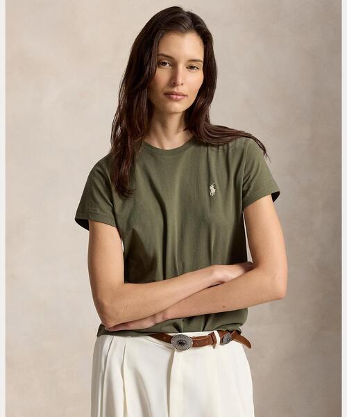 POLO RALPH LAUREN(ポロ ラルフ ローレン)の「クラシック フィット コットン ジャージー クルーネック Tシャツ(Tシャツ/カットソー・レディース・グリーン・S/M/XS)」の1枚目の写真